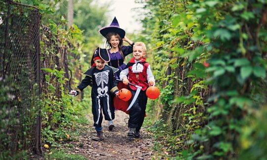 Kinder in Halloween-Kostümen