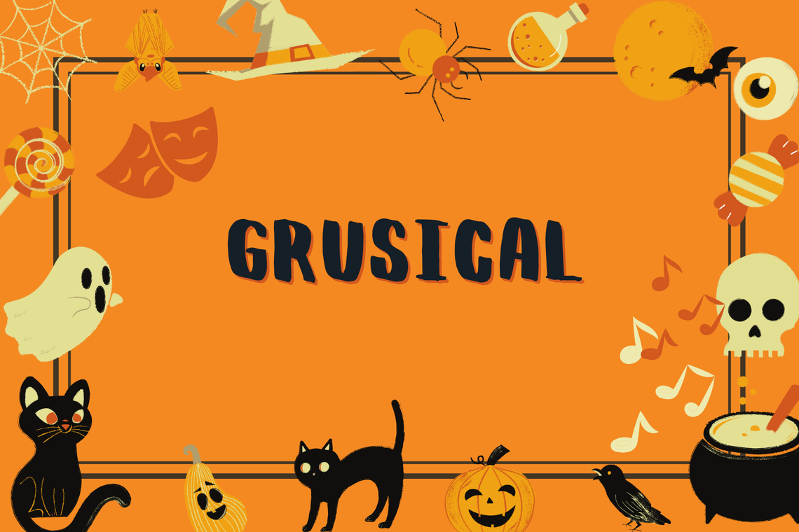 Grusical: Halloween-Dekorationen mit Geistern, Katzen und Kürbissen