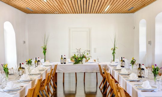 Hochzeitstafel im Festsaal im Schloss Lackenbach