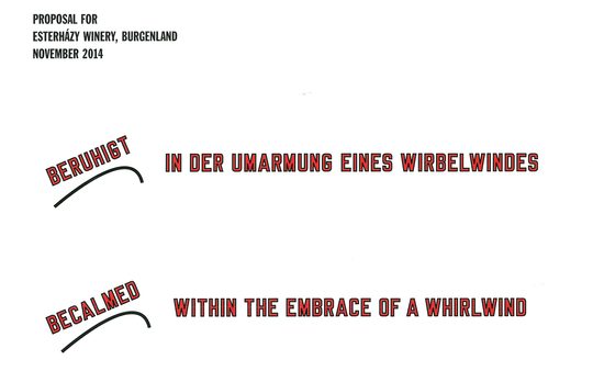 In der Umarmung eines Wirbelwindes Schriftzug