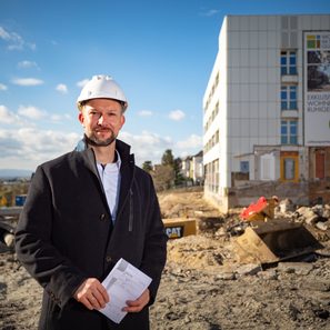 Jürgen Narath auf Baustelle
