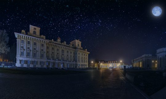 Schlossquartier bei Nacht