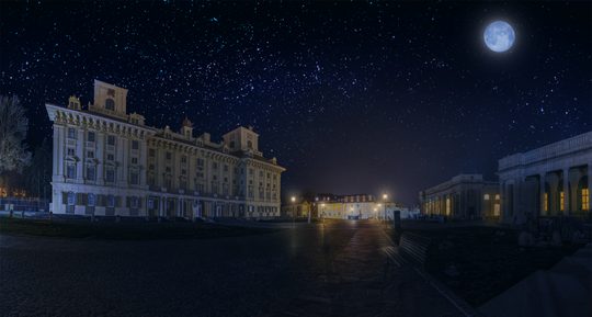 Schlossquartier bei Nacht