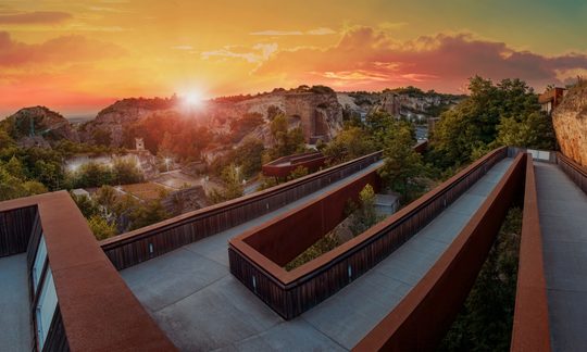 Steinbruch Weg Sonnenuntergang