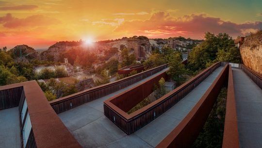 Steinbruch Weg Sonnenuntergang