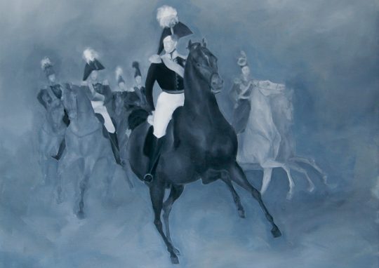 Gemälde von Soldaten auf Pferden